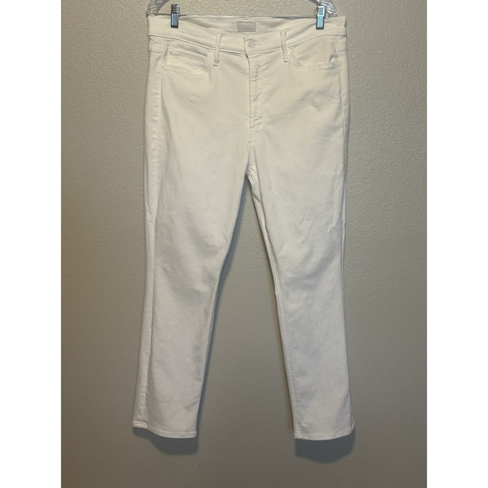 MOTHER The Mid Rise Dazzler Ankle Fairest Of Them All White Straight Jeans sz 34 - Picture 5 of 13